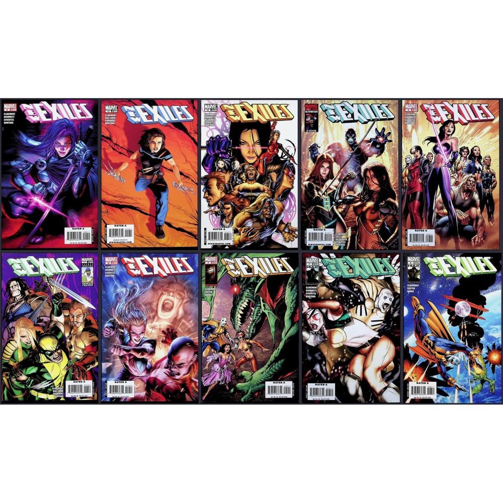 New Exiles 10X Comic Lot #5-14 X-men Psylocke Gambit Chris Claremont Marvel